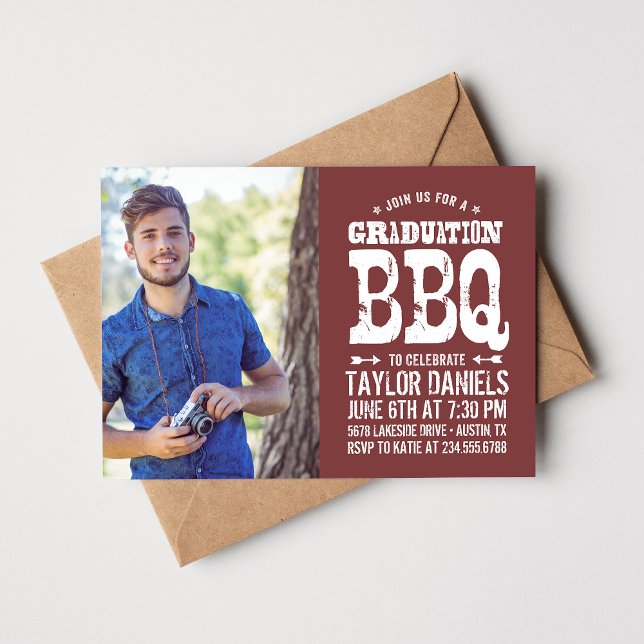 Rustic BBQ Graduation Party Invitation (Creator Uploaded)