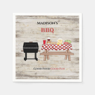 Rustic BBQ Picnic Personalised Paper Napkin