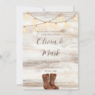 Rustic BBQ Rehearsal Dinner Invitation