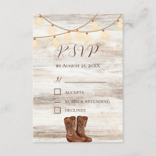 Rustic BBQ Rehearsal Dinner RSVP Card