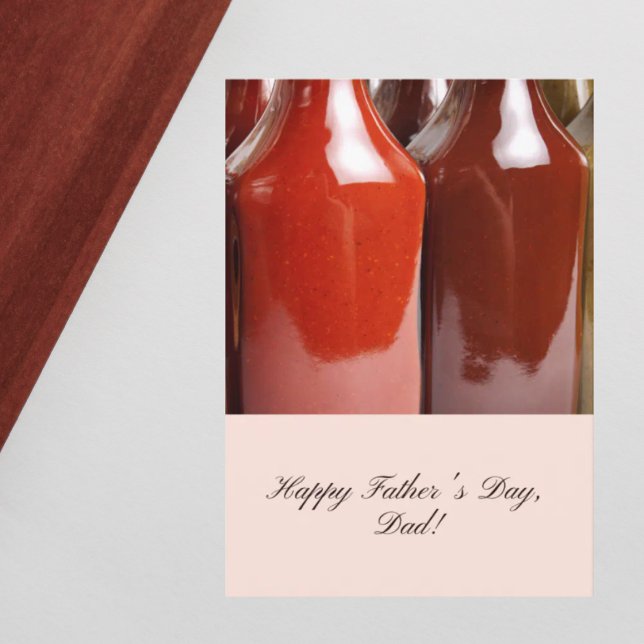 Rustic BBQ with Sauce Bottles Father's Day Card (Creator Uploaded)
