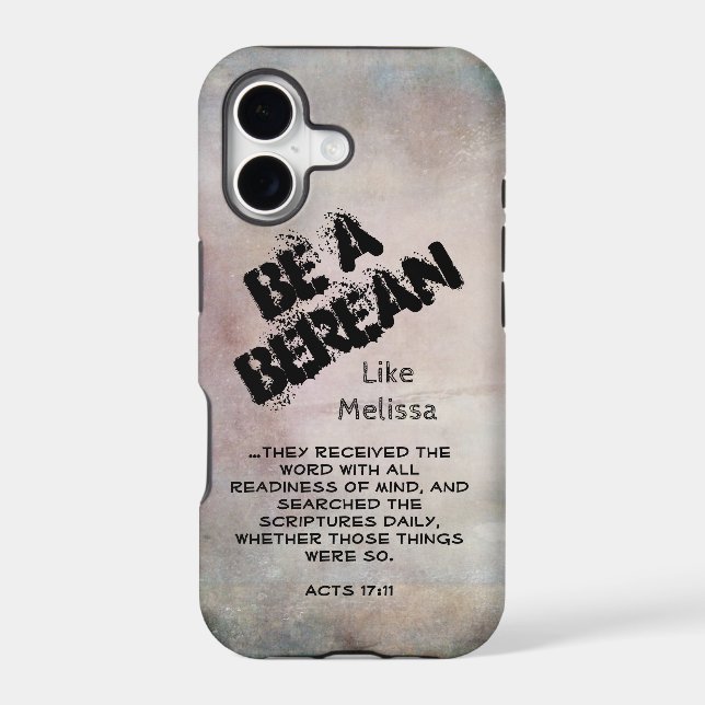 Rustic Be A Berean Bible Scripture Verse (Back)