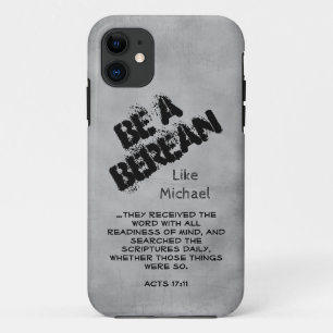 Rustic Be A Berean Bible Scripture Verse Case-Mate iPhone Case