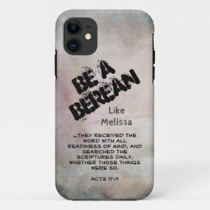 Rustic Be A Berean Bible Scripture Verse Case-Mate iPhone Case