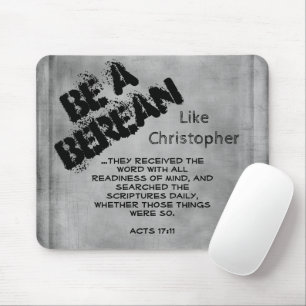 Rustic Be A Berean Bible Scripture Verse Mouse Pad