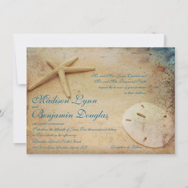 Rustic Beach Destination Wedding Invitations (Front)
