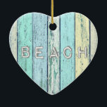 Rustic Beach Driftwood<br><div class="desc">The ocean is calling! Sit back, relax, and feel the cool sea breeze on your skin. Take a deep breath and forget your troubles. Those are the images that inspired this rustic coastal artwork. The word "Beach" is etched in nautical driftwood painted in the colours of light blue, sea green,...</div>