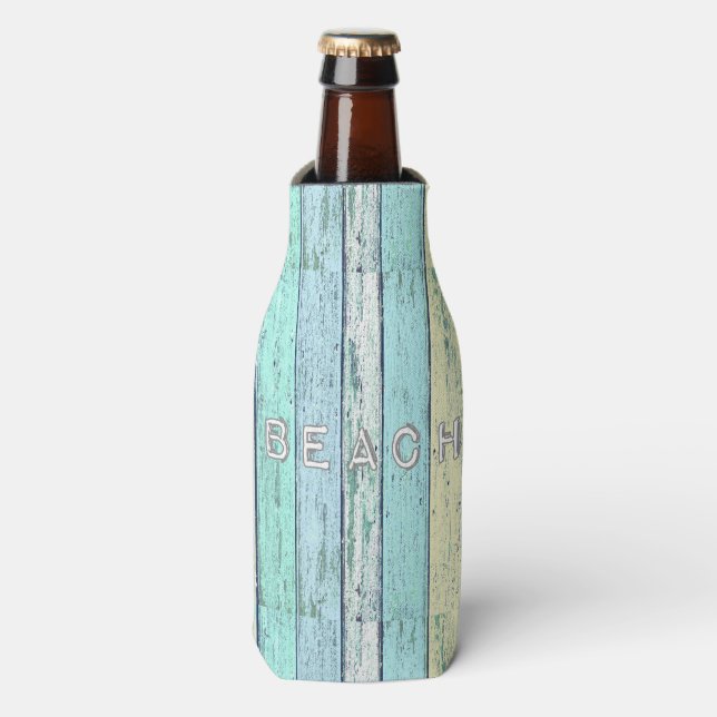 Rustic Beach Driftwood Bottle Cooler (Bottle Front)