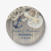 Rustic Beach Shell Navy Anchor Nautical Wedding