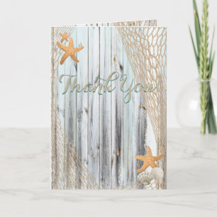 Rustic Beach Starfish Wedding Thank You Card