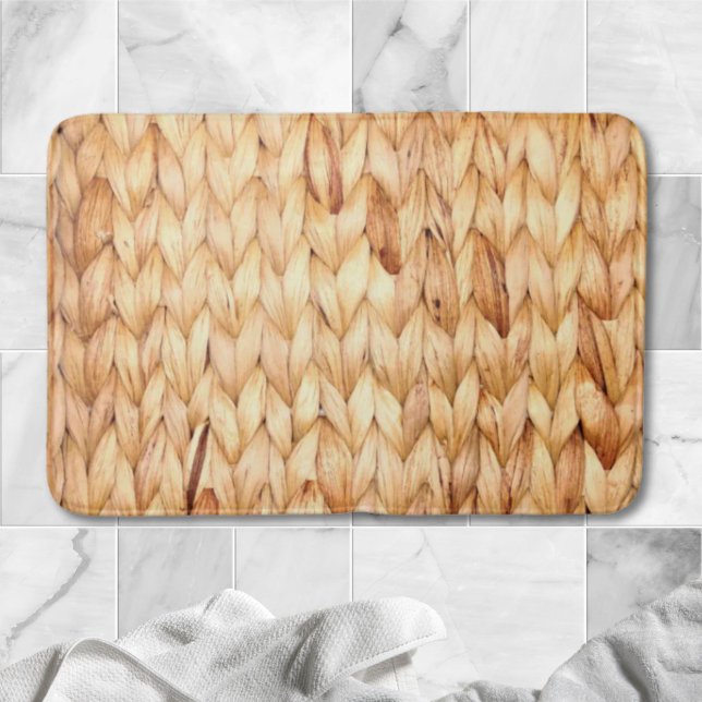 rustic beach tropical island woven wicker bath mat (rustic beach tropical island woven wicker bath mat)