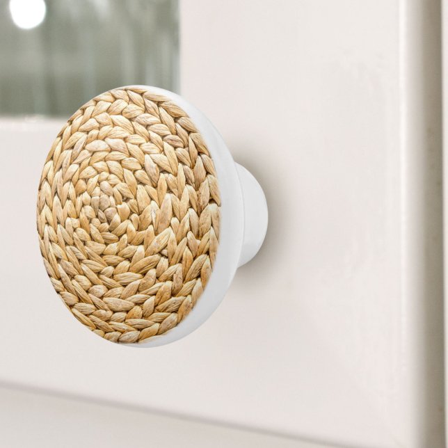 Rustic Beach Tropical Island Woven Wicker Ceramic Knob (Rustic Beach Tropical Island Woven Wicker Ceramic Knob)