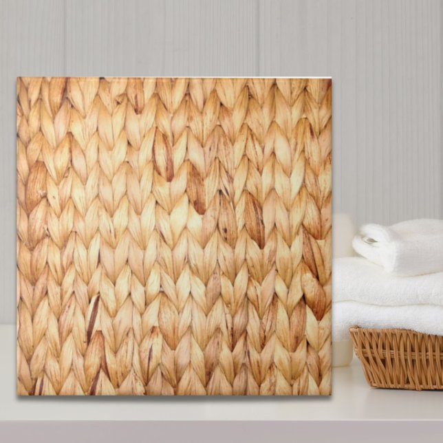 rustic beach tropical island woven wicker tile (rustic beach tropical island woven wicker ceramic tile)