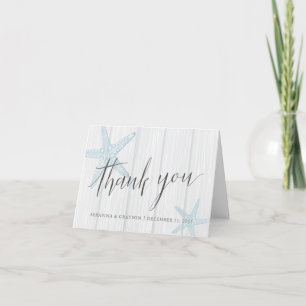 Rustic Beach Wedding Starfish  Thank You Card