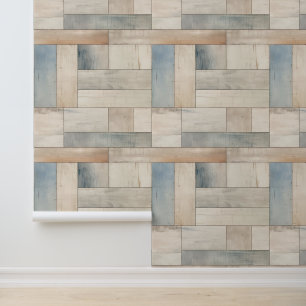 Rustic Beach Wood Repeat Pattern Wallpaper