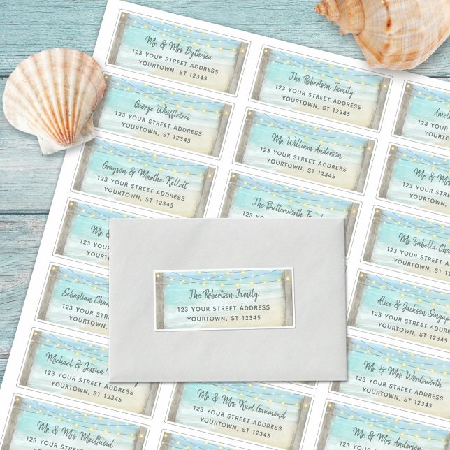 Rustic Beach Wood Wedding Guest Address Labels (Creator Uploaded)
