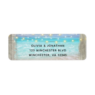 Rustic Beach Wood Wedding Return Address