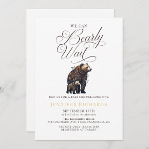 Rustic Bear Baby Shower Invitation