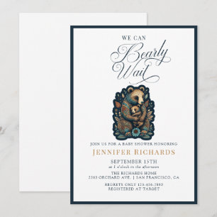 Rustic Bear Baby Shower Invitation