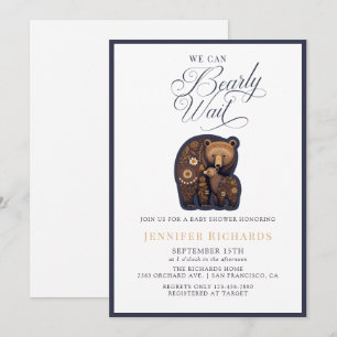 Rustic Bear Baby Shower Invitation