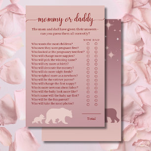 Rustic Bear Baby Shower Mommy or Daddy Quiz