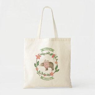 Rustic Bear & Bunny Personalised Library Bag