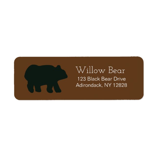 Rustic Bear Customised Address Labels (Front)