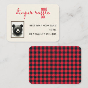 Rustic Bear Nursery Diaper Raffle Enclosure Card