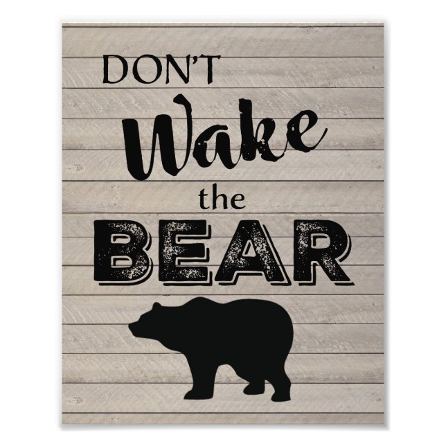 Rustic Bear Nursery Wall Art (Front)