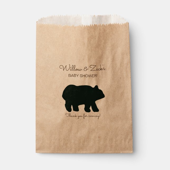 Rustic Bear Party Favour Bags Kraft BEA-100 (Front)