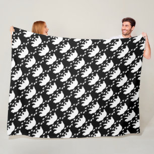 Rustic Bear Tracks Woodland Creature Pattern Fleece Blanket