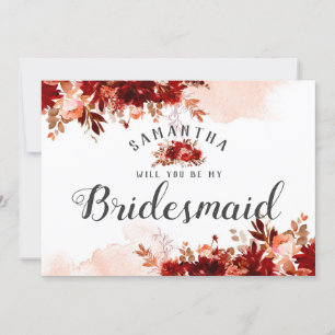 Rustic Beauty Be My Bridesmaid Proposal Card