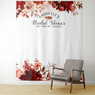 Rustic Beauty Bridal Shower Photo Prop Backdrop Tapestry