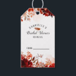 Rustic Beauty Floral Border Bridal Display Shower Gift Tags<br><div class="desc">Rustic Beauty Floral Framed Watercolor Bohemian Autumn or Fall Design with Boho Hand Painted Flowers, feathers, and Plenty of colourful orange, rust, red, Burgundy, Marsala, and peach leaves and foliage. With Hand Drawn Line elements, Swirly Hand Lettered Fonts, Paint brush Strokes, and Floral Border Wedding Bridal Shower Display Tags! ~...</div>