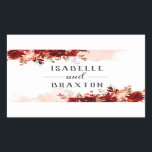 Rustic Beauty Floral Border Fall Monogram Wedding Rectangular Sticker<br><div class="desc">Rustic Beauty Floral Framed Watercolor Bohemian Autumn or Fall Design with Boho Hand Painted Flowers, feathers, and Plenty of colourful orange, rust, red, Burgundy, Marsala, and peach leaves and foliage. With Paint Brush Strokes, Hand Drawn Line elements, Swirly Hand Lettered Fonts, and Floral Border Wedding Stickers! ~ Check my shop...</div>