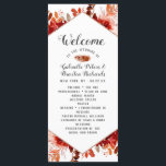 Rustic Beauty Floral Watercolor Wedding Ceremony Programme<br><div class="desc">Rustic Beauty Floral Framed Watercolor Bohemian Autumn or Fall Design with Boho Hand Painted Flowers, feathers, and Plenty of colourful orange, rust, red, Burgundy, Marsala, and peach leaves and foliage. With Hand Drawn Line elements, Swirly Hand Lettered Fonts, and Rose Gold Glitter Foil Geometric Hexagon Frame Wedding Ceremony Program! ~...</div>