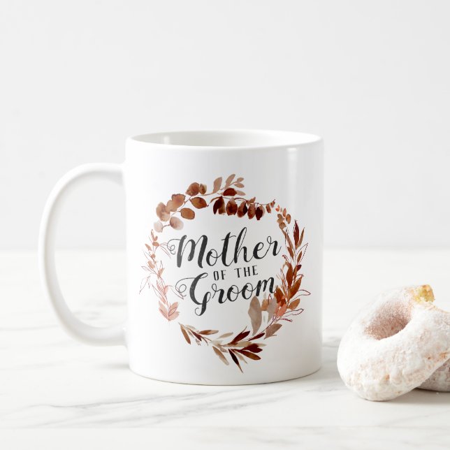 Rustic Beauty Vine Wreath Mother of the Groom Coffee Mug (With Donut)