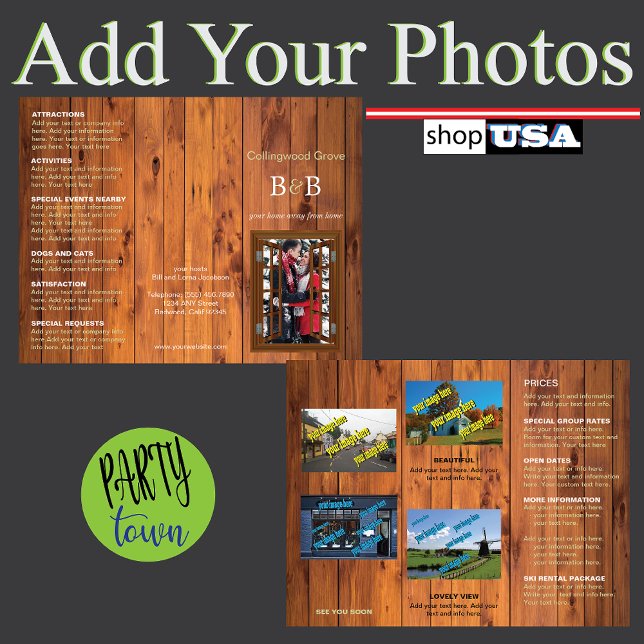 Rustic Bed and Breakfast 🏡 Trifold Brochure (trifold brochure.... great advertising)