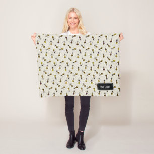 Rustic Bee Baby Blanket with Custom Name