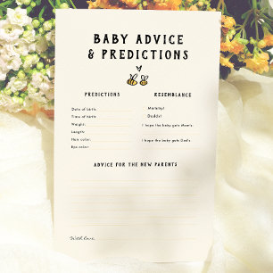 Rustic Bee Baby Predictions & Advice Game