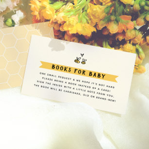 Rustic Bee Baby Shower Books for Baby Enclosure Card