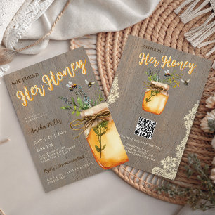 Rustic Bee She Found Her Honey Bridal Shower Invitation