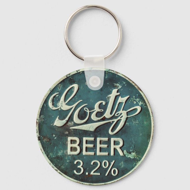 Rustic Beer Bottle Cap Key Ring (Front)