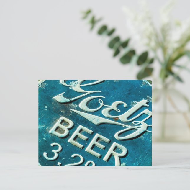 Rustic Beer Bottle Cap Postcard (Standing Front)
