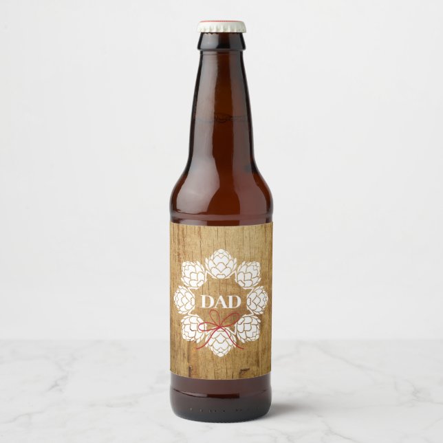 Rustic Beer Dad Wreath Bottle Label (Front)