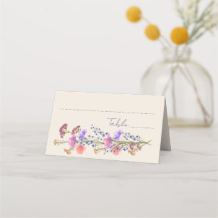 Rustic Beige Acrylic Floral Bouquet Wedding Place Card