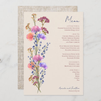 Rustic Beige Acrylic Floral Menu
