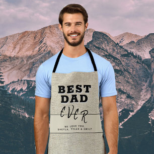 Rustic Beige Best Dad Ever Father`s Day Apron