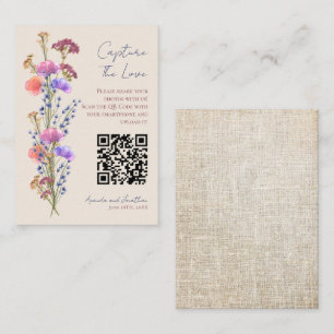Rustic Beige Delicate Acrylic Floral Photo Sharing Enclosure Card