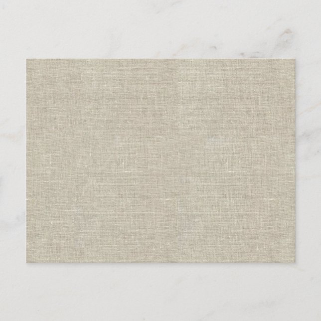 Rustic Beige Linen Printed Postcard (Front)